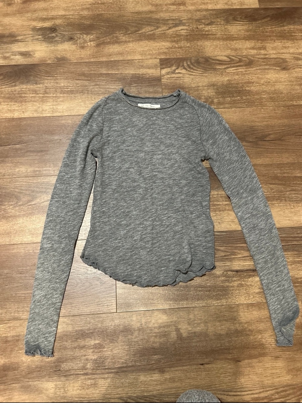 Free People Women's Heather Gray Long-Sleeved Top